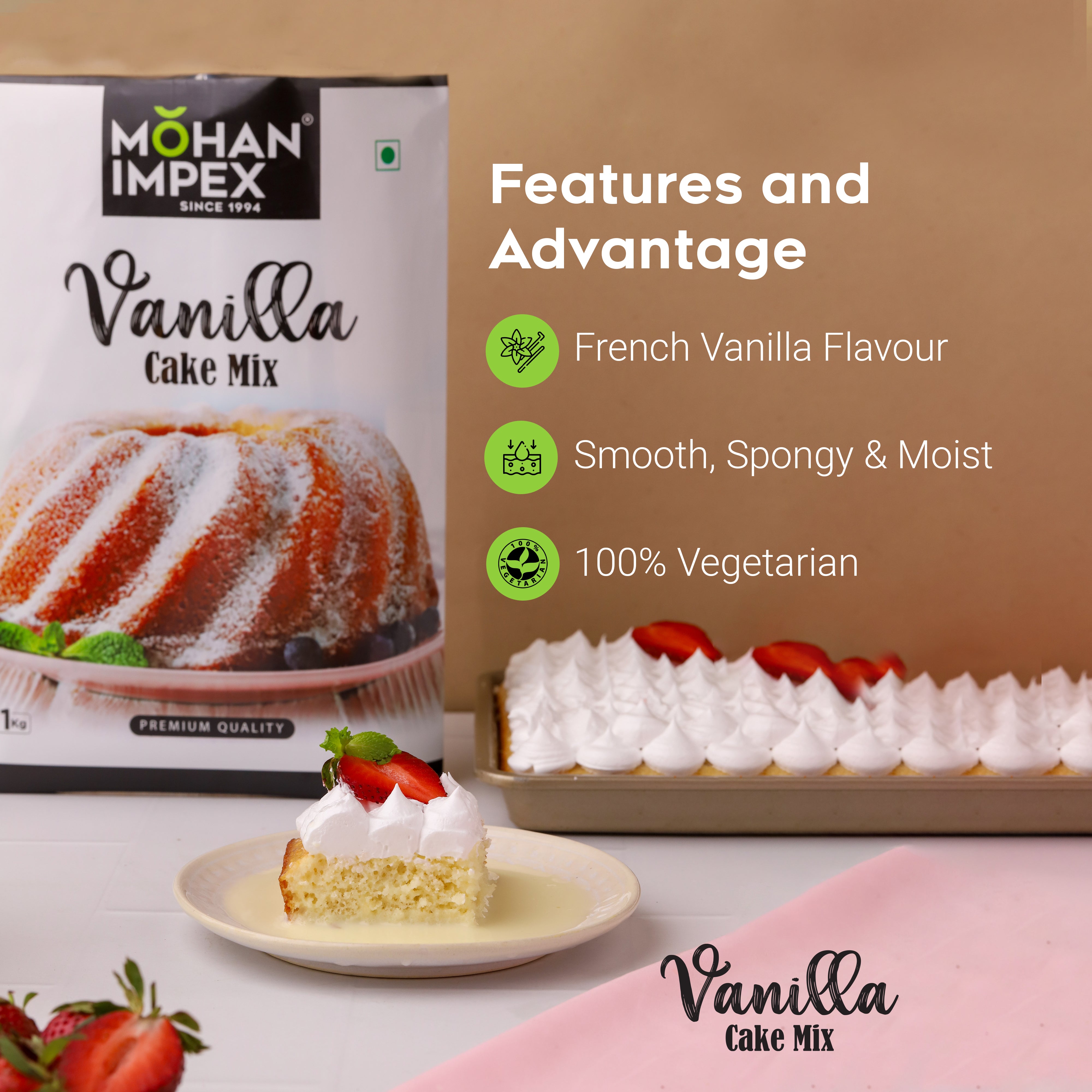 Mohan Impex Vanilla Cake Mix Features & Advantage
